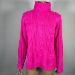 Gretchen Scott Designs Women’s NWT Size Small Pink Cable Knit Turtleneck Sweater